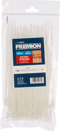 Premion חבקים לבנים עם חור תליה 100 יח'  4.8x200 מ"מ  PREP00031